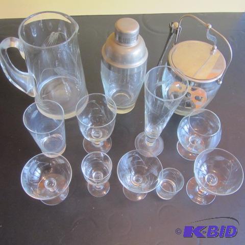 Fancy Etched Stemware