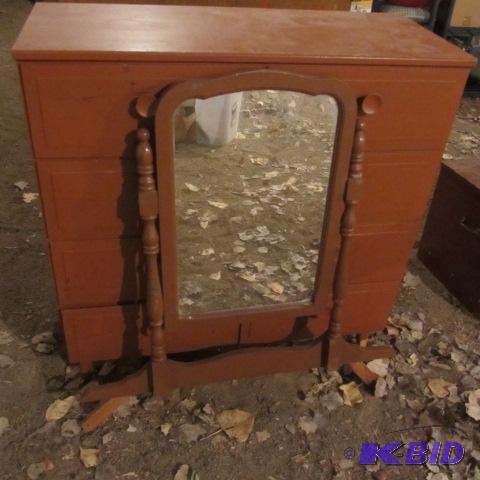 Wood Dresser, Mirror