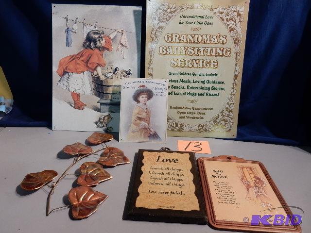 lot 13 image: 3 Standing signs are Metal. Grandmas 12 12 x...