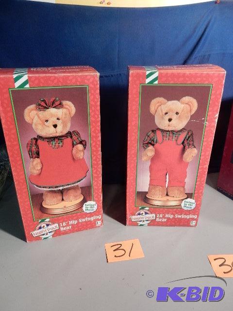 lot 31 image: 18 in Hip Swinging Bears.. Male and Female Sa...