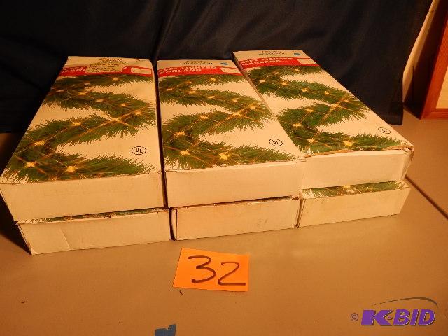 lot 32 image: 6 Boxes of Lighted Garland.. 25ft per box....