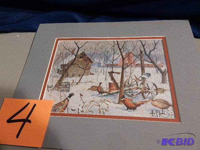 lot 4 image: Les Kouba print.. 14in x 11in.. Matted...