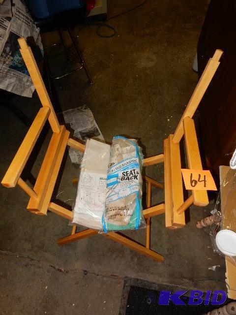 lot 64 image: Folding Directors chair.. Canvas backs includ...