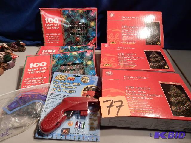 lot 77 image: 3, 100 light sets 3, 150 light sets, grape v...
