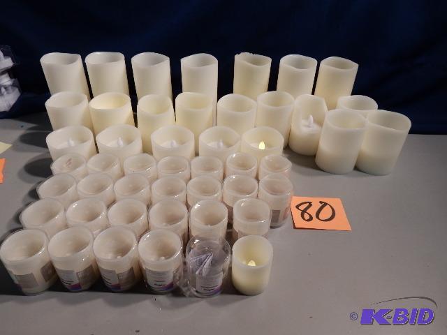 lot 80 image: LED Candles, WhiteIvory Color   7, 3in x 6in...