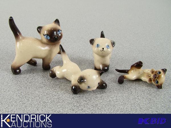 Lot of 4 Vintage Miniature Siamese Cat Figurines