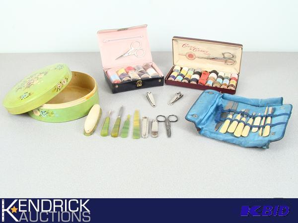 Lot of Vintage Sewing Kits and Hygiene Kits
