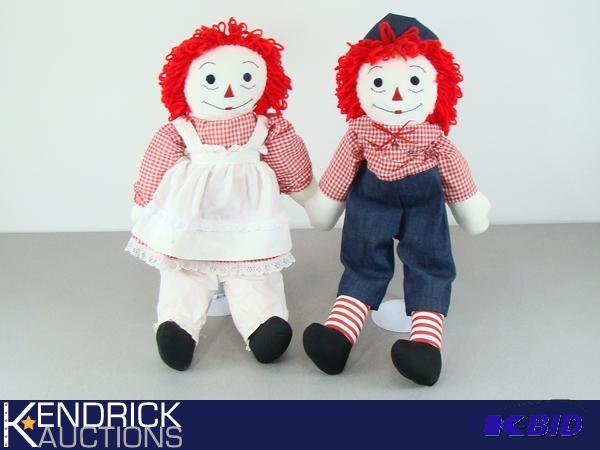 2 Large Mint Condition Raggedy Ann and Andy Dolls