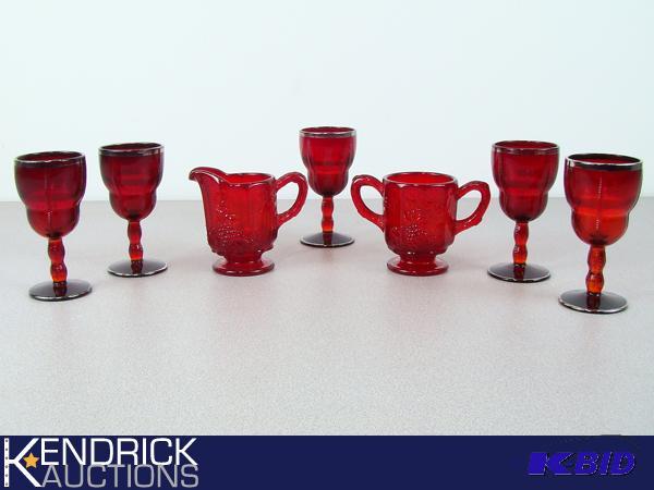 Lot of Red Depression Glass Pieces