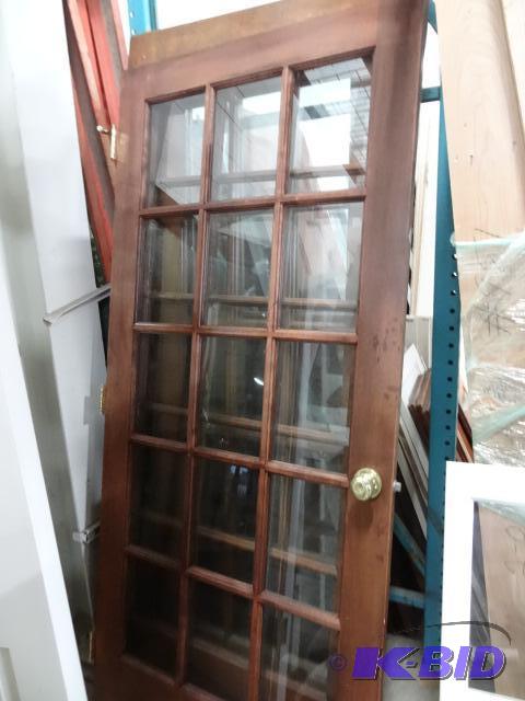 lot 120 image: Wood Door with 15 Glass Panels. 36 X 80...