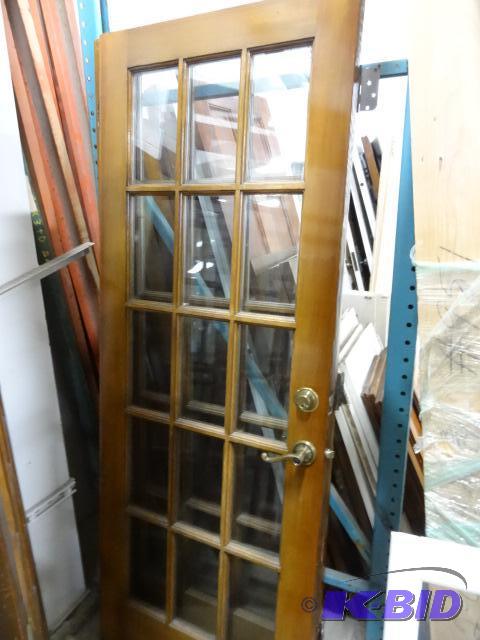 lot 122 image: 30 X 79 Wood Door with 15 Glass Panels...