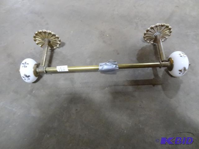 lot 130 image: Vintage Brass Towel Holder 18"...