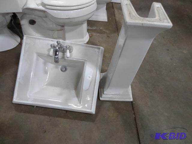 lot 174 image: Kohler Bathroom Pedestal Sink...