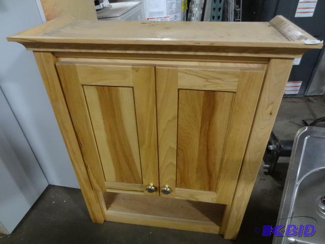 lot 185 image: Wood Wall Cabinet. 26 X 11 X 31...