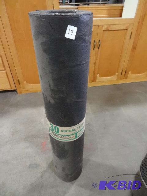 lot 19 image: No. 30 Asphalt Felt. 21 Sq. Ft....