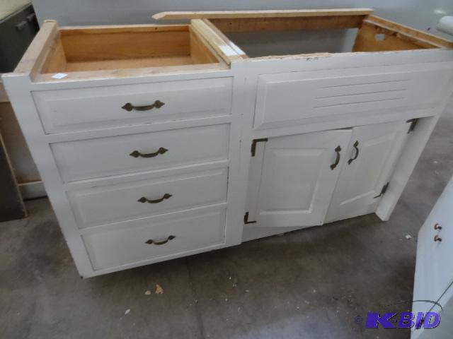 lot 52 image: Vintage Wood Kitchen Vanity 60 X 24 X 36 One ...