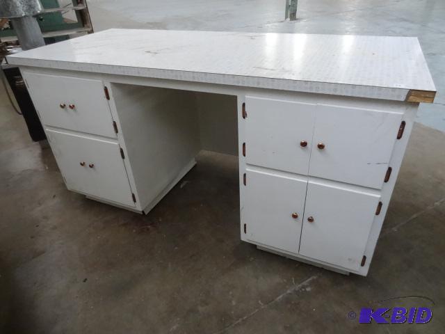 lot 53 image: Check Out counter. Wood with Laminate Top 72 ...