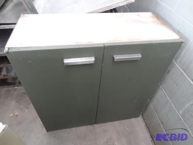 lot 54 image: Metal Wall hanging Cabinet. 30 X 13 X 30. 2 S...