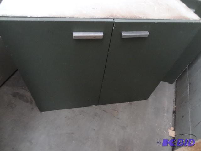 lot 56 image: Metal Wall hanging Cabinet. 36 X 13 X 30. 2 S...