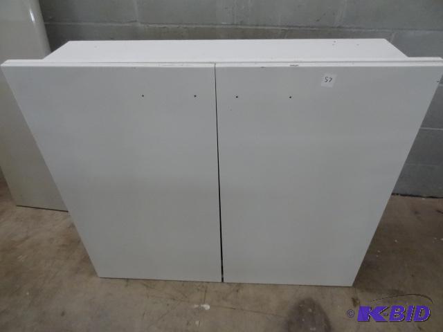 lot 57 image: 2 Door Wall Cabinet. 40 X 14 X 35...