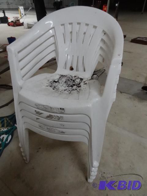 5 Stacking Patio Chairs...