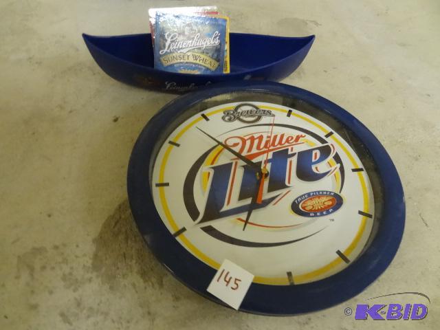 Miller Lite Clock, Leinenkugels Coasters and ...