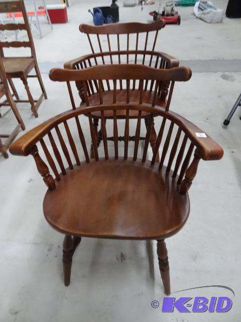2 Vintage Wood Captians Chairs...