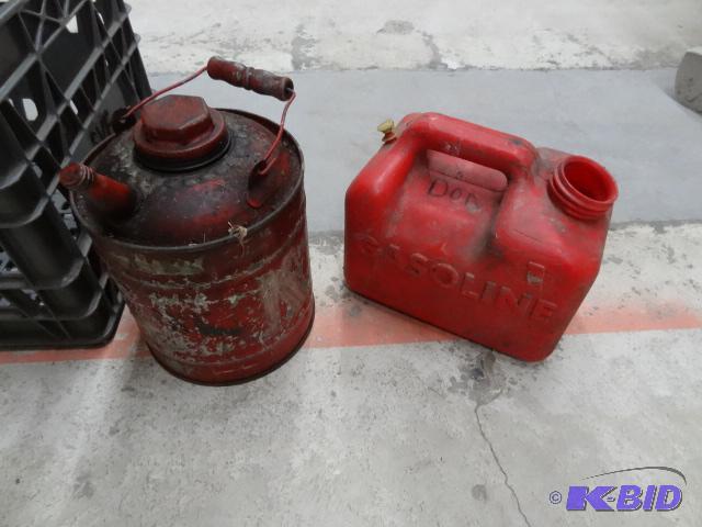 Metal Gas Can. Plastic Gas Can. No spout. Mil...