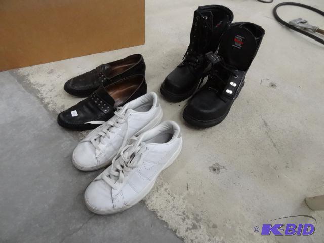 3 Pairs of Shoes. 10 12 Boots, Nike Sneakers...
