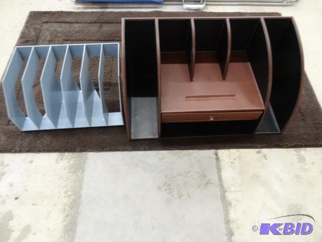 Leather Desk Organizer. Plastic File sorter...