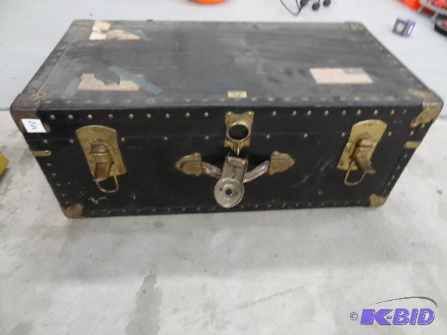 Vintage Horn Luggage Travel Case. WoodVeneer...