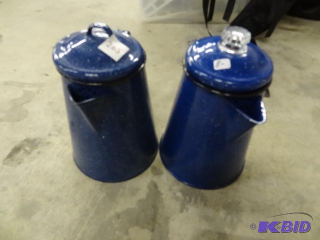 2 Porcelian Coated Coffee Pots...
