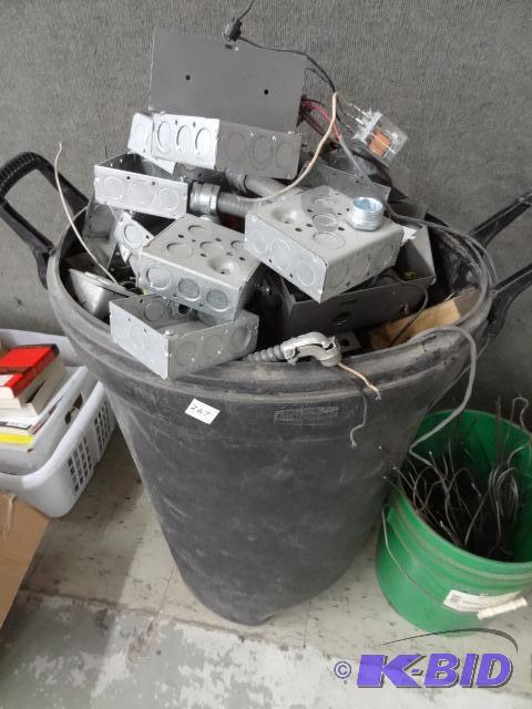 Garbage Can Full of mIsc Electrical Boxes...