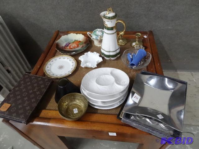 Collectible Glassware, Brass Candle Holders. ...