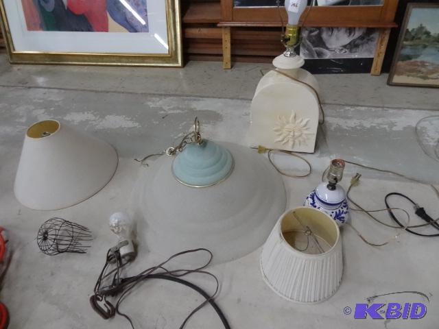 2 Table Lamps, 1 Ceiling Light...