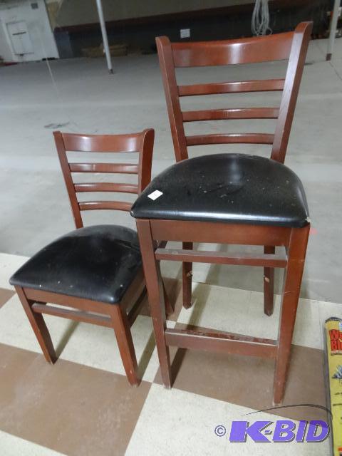 Wood Framed Bar Stool and Chair...