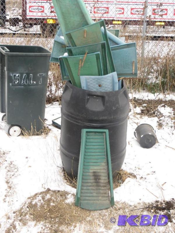 Barrel of down spouts...