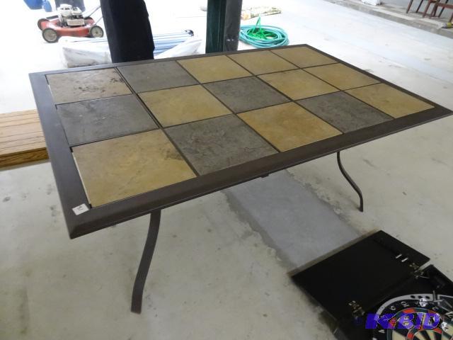Tile and Metal Outdoor Patio Table 66 X 42 X ...