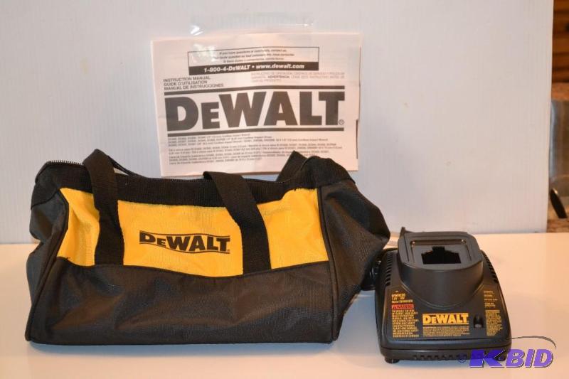 lot 53 image: DeWALT 18V Battery charger,along with carryin...