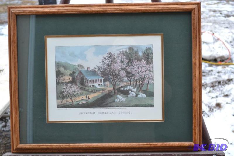 lot 90 image: Print depicting spring....