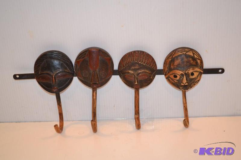 lot 91 image: Very cool African coat rack....