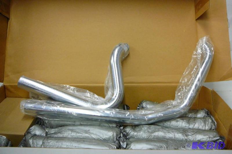 lot 1 image: Samson chrome exhaust motorcycle pipes made i...