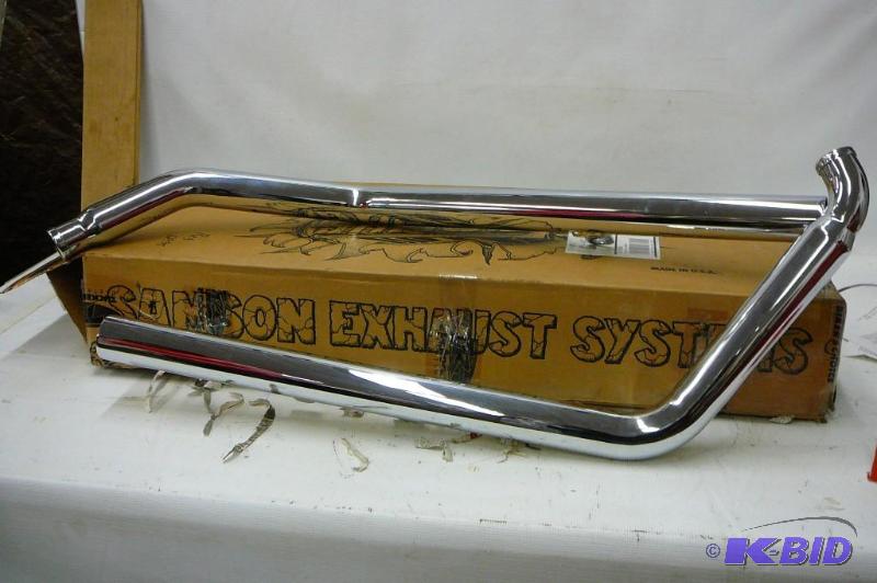 lot 10 image: Samson chrome exhaust motorcycle pipes made i...