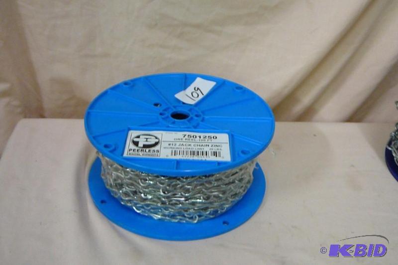 lot 109 image: Peerless # 12 jack chain zinc working load li...