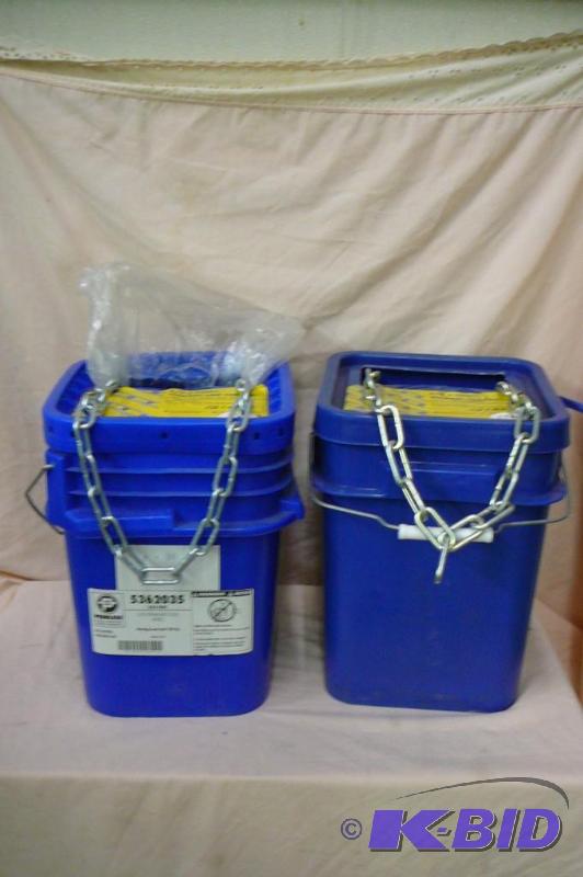 lot 132 image: 1 12 pound bucket of 20 straight link coil z...