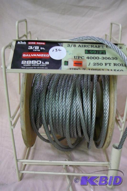 lot 136 image: 38 -7x19 galvanized cable approx&nbsp65ft...