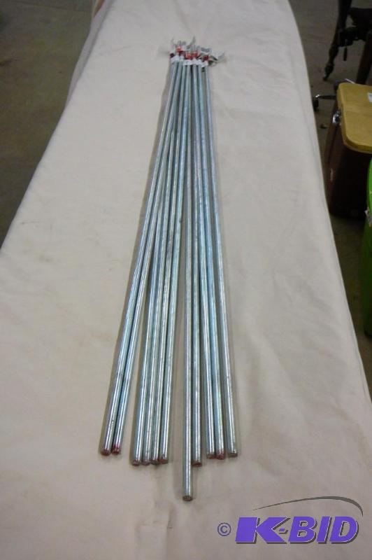 lot 151 image: 516" x 36" smooth rods zinc plated...