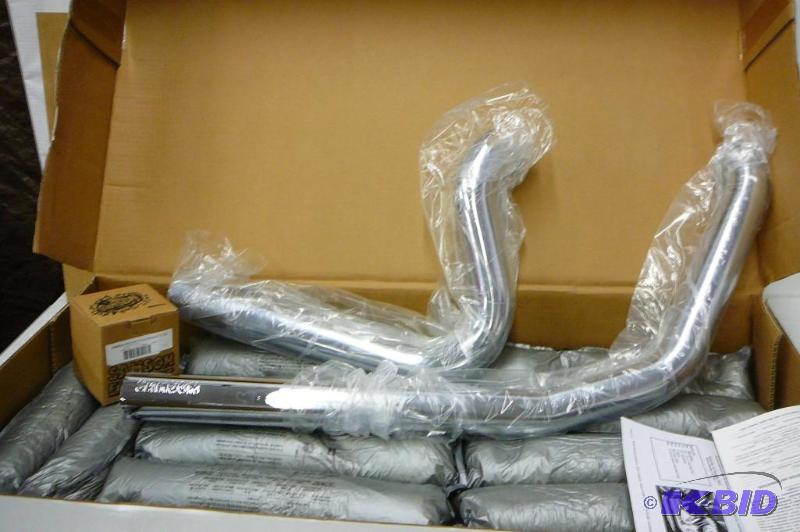 lot 2 image: Samson chrome exhaust motorcycle pipes made i...