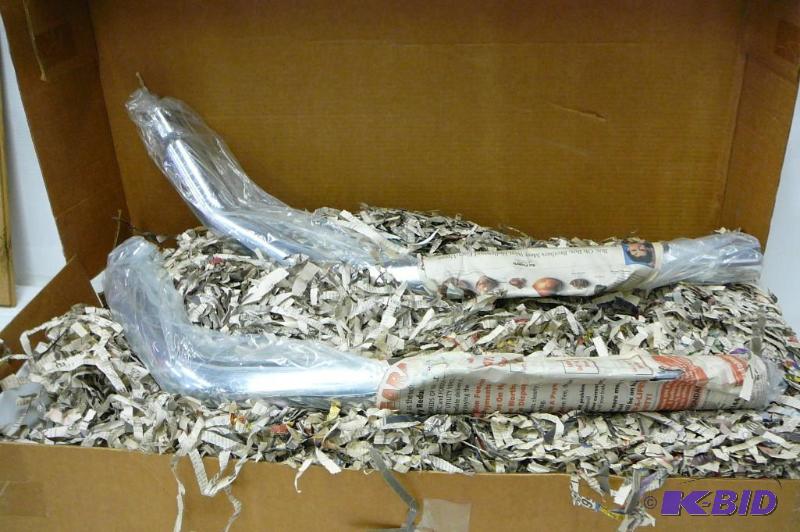 lot 4 image: Samson chrome exhaust motorcycle pipes made i...