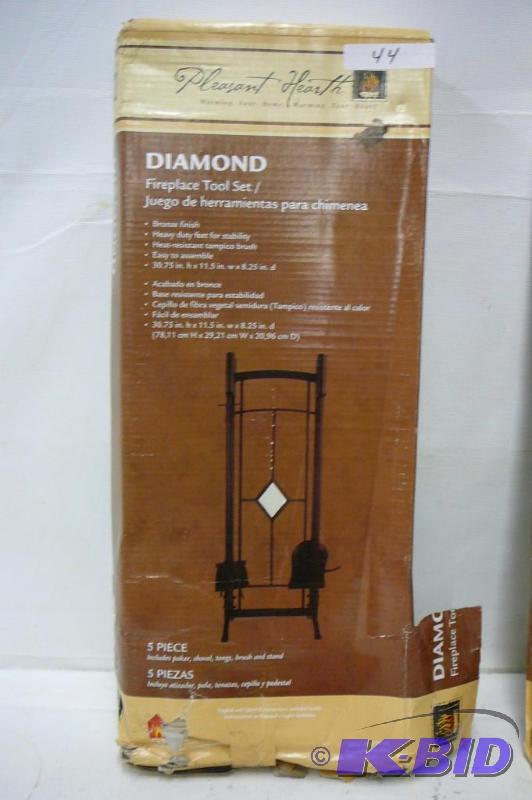 lot 44 image: Pleasant Hearth fire place tool set  5 piece...